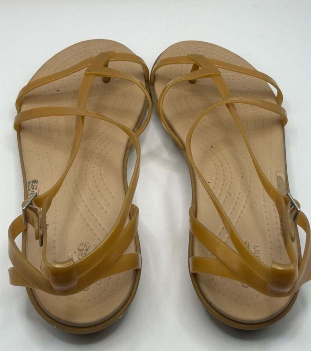 Crocs Women's Size 9 Yellow Strappy Sandals - Picture 3 of 5